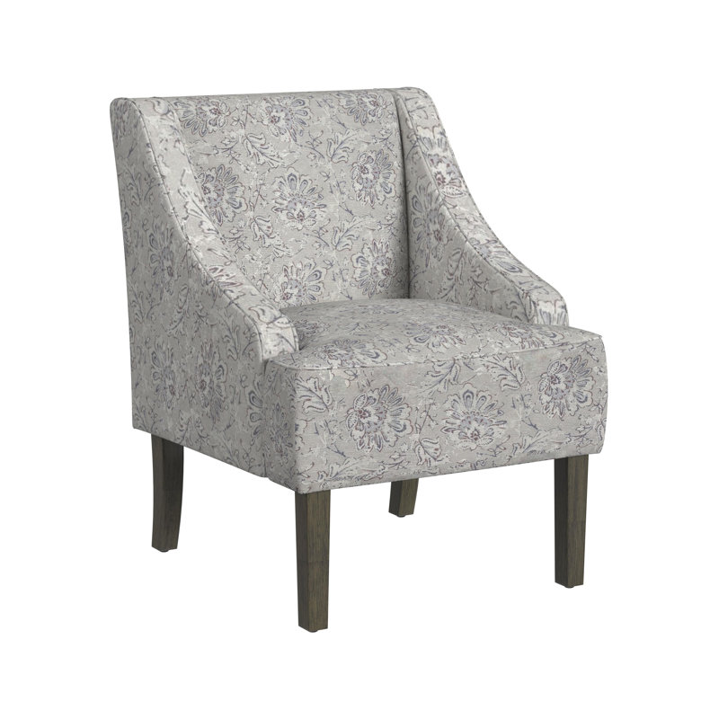 Adona Accent Chair, Linen Artistic Floral Print 100% Polyester
