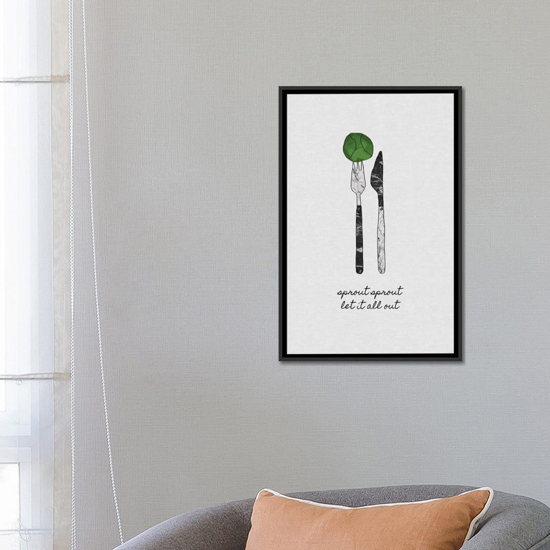 " Sprout Sprout " by Orara Studio, 26" H x 18" W x 1.5" D, Black Framed Canvas, No Matte