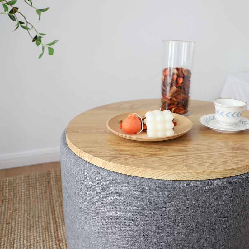 Solid Wood Top Coffee Table, Gray