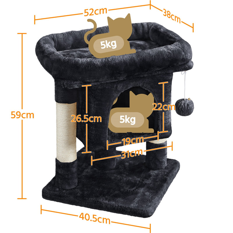 59cm Cat Tree, Black