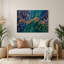 Musique, mélodie et motifs rythmiques, art mural en métal bleu-221304338