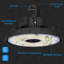 Paquet de 1 luminaire UFO à DEL à hauteur variable, lumière commerciale / industrielle à intensité variable, 100W-120W-150W sélectionnable, 3000K / 4000K / 5000K réglable, IP65 pour éclairage pour entrepôts, garages, granges, homologué UL
