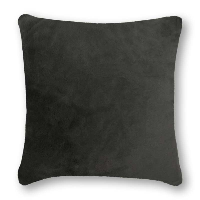 Faux Fur Reversible Throw Pillow, Gray