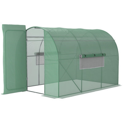Polytunnel Walk In 300*200*200 cm Galvanised Steel 1 Piece Walk-in Greenhouse Green with Galvanised Steel Frame
