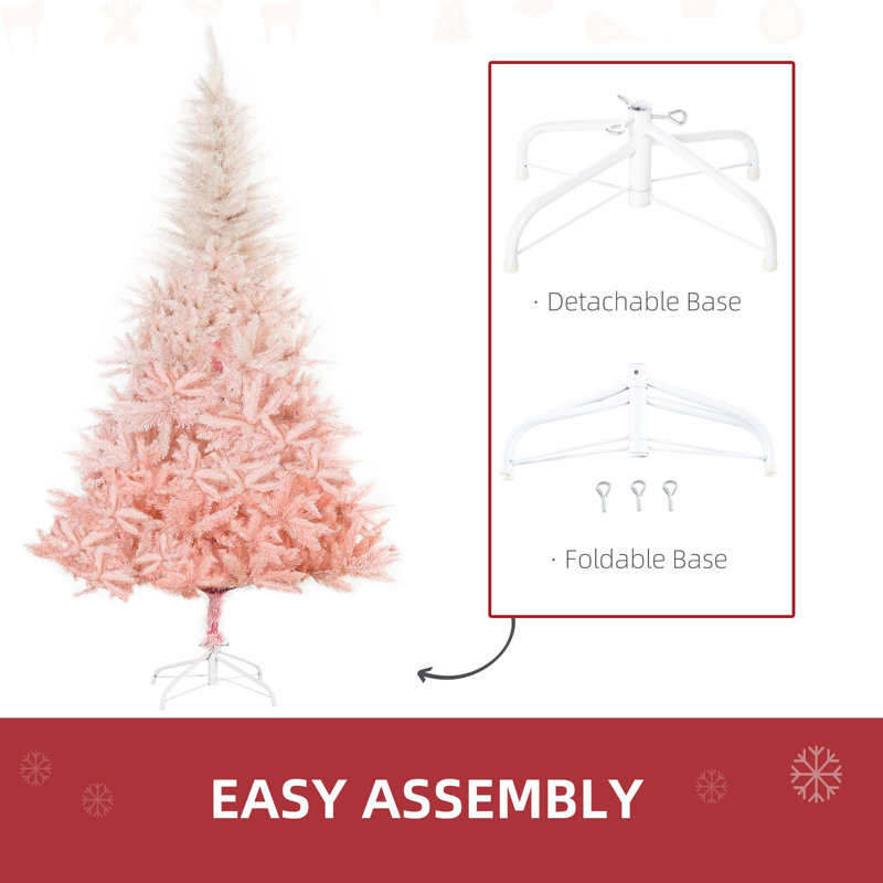  Arbre de Noël artificiel épinette non éclairé avec branches réalistes, H 6 pi