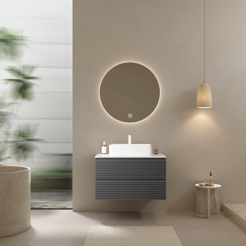 Meuble-lavabo de salle de bain avec lavabo en céramique, 30"