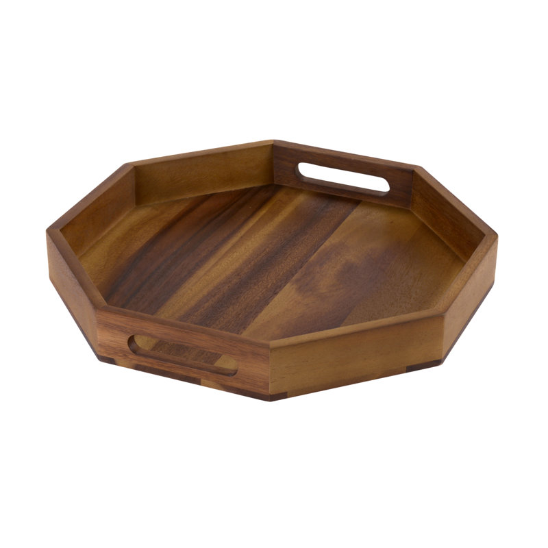Kalmar Home Octagon Serving Tray - Solid Bottom, 15"Wx15"Dx2"H