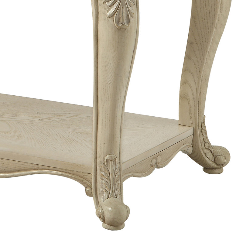Table de canapé, chêne rétro, Blanc antique