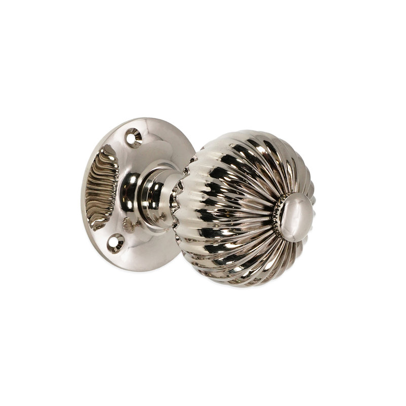 Regency Interior Mortise Door Knob, Polished Nickel