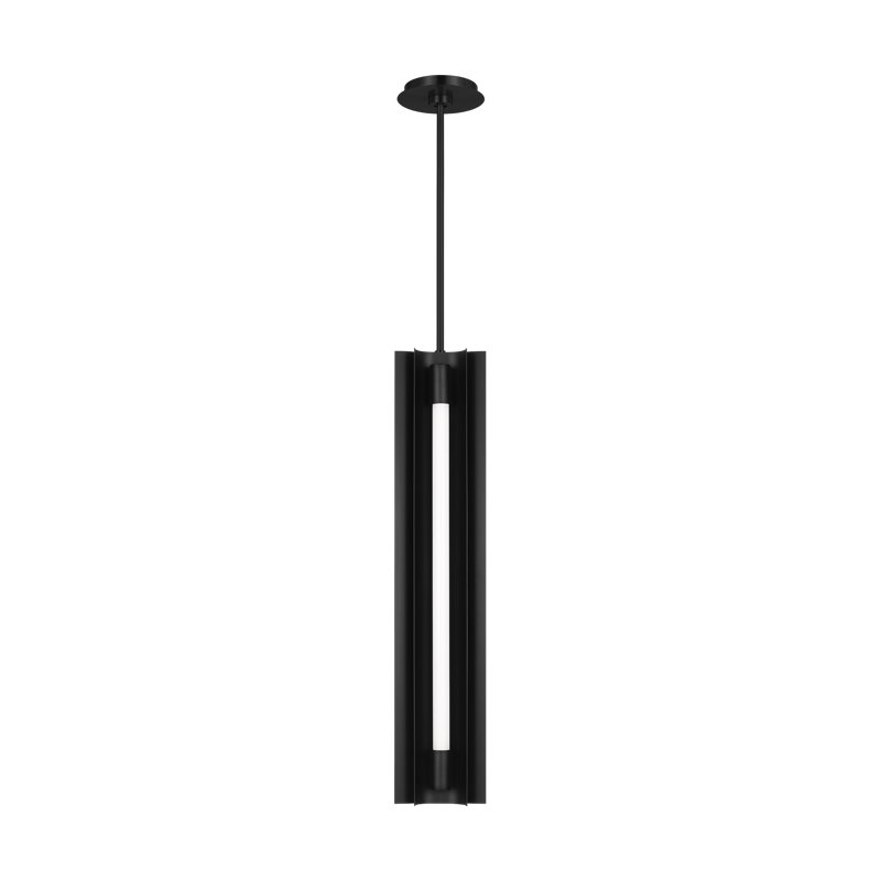 Carson LED Pendant, 28" H x 5.38" W x 5.38" D, Midnight Black, 4