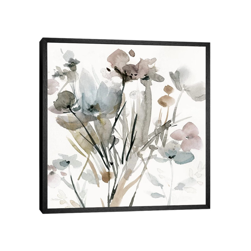 Dainty Blooms I by Carol Robinson - Painting on Canvas, Black Framed, 93.98 cm H x 93.98 cm W