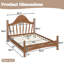 Lit plateforme pleine grandeur avec tête de lit chic, structure de lit en bois massif avec support à lattes, aucun sommier tapissier requis et conception basse à terre. Brun antique-131994002-131994003