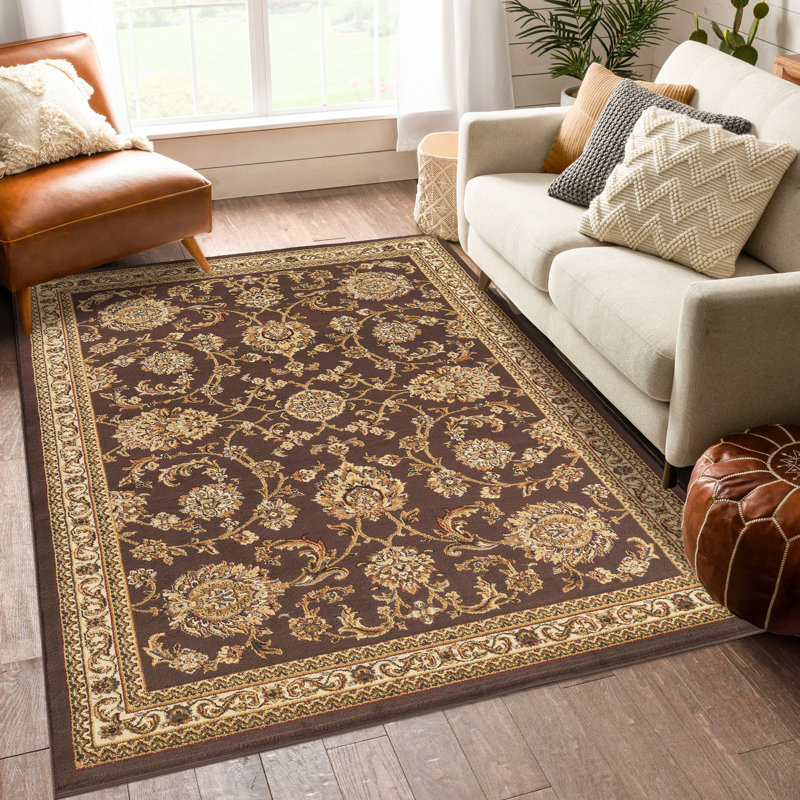 Contemporary Indoor Area Rug, Rectangle 7'10" x 10'3", Brown