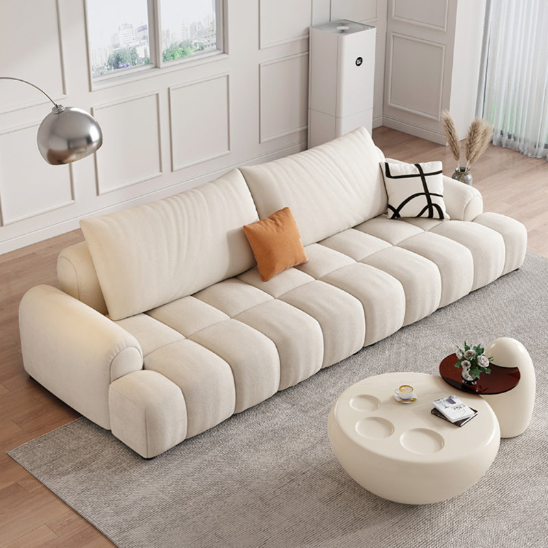 Modern Simple Cream Style Fabric Sofa