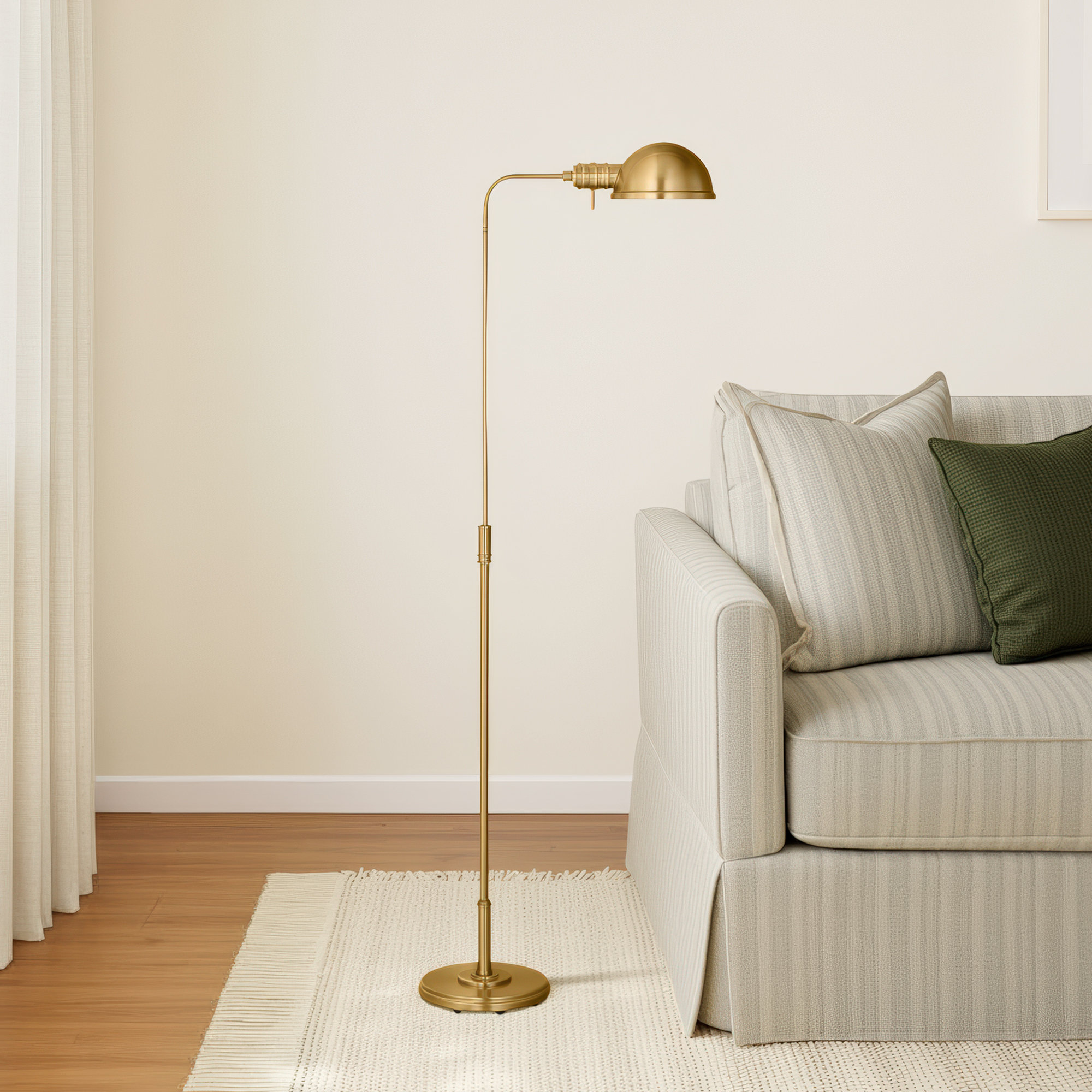 43.25'' Floor Lamp, Burnished Brass