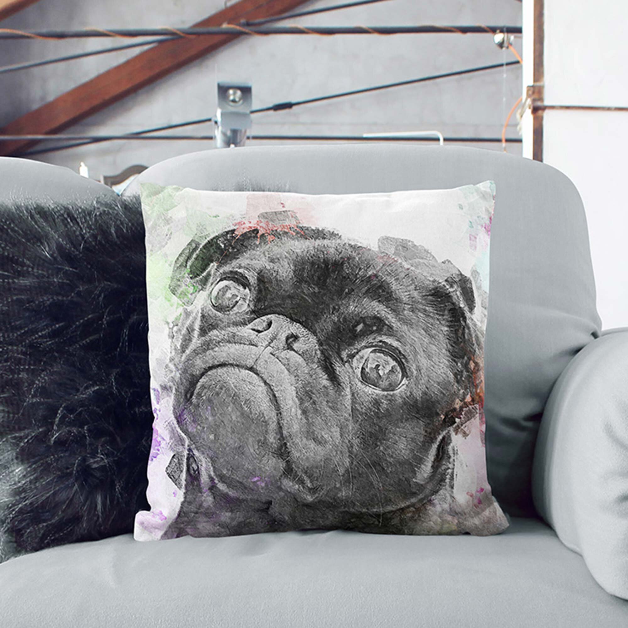 Black pug clearance cushion