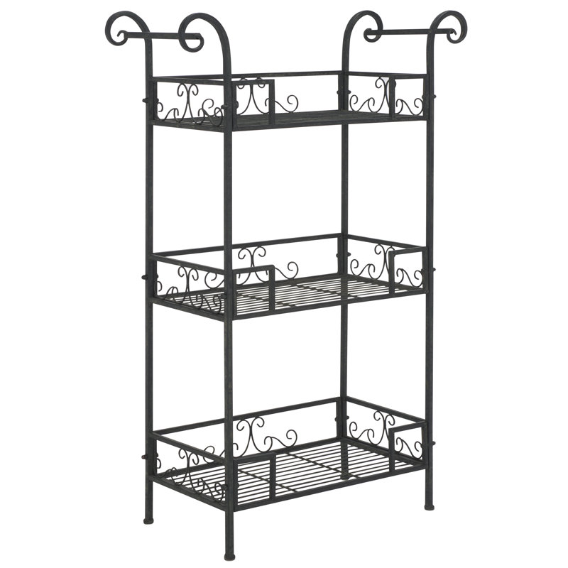 Noreen Outdoor 3 Tier Shelf, Black