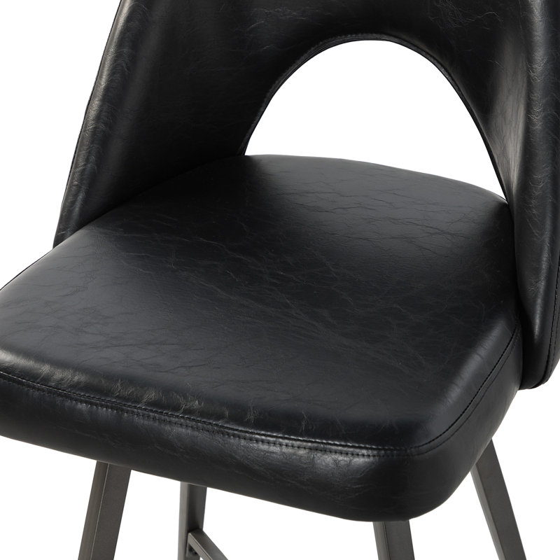 Tabouret de comptoir pivotant 26 po Elurd, Noir