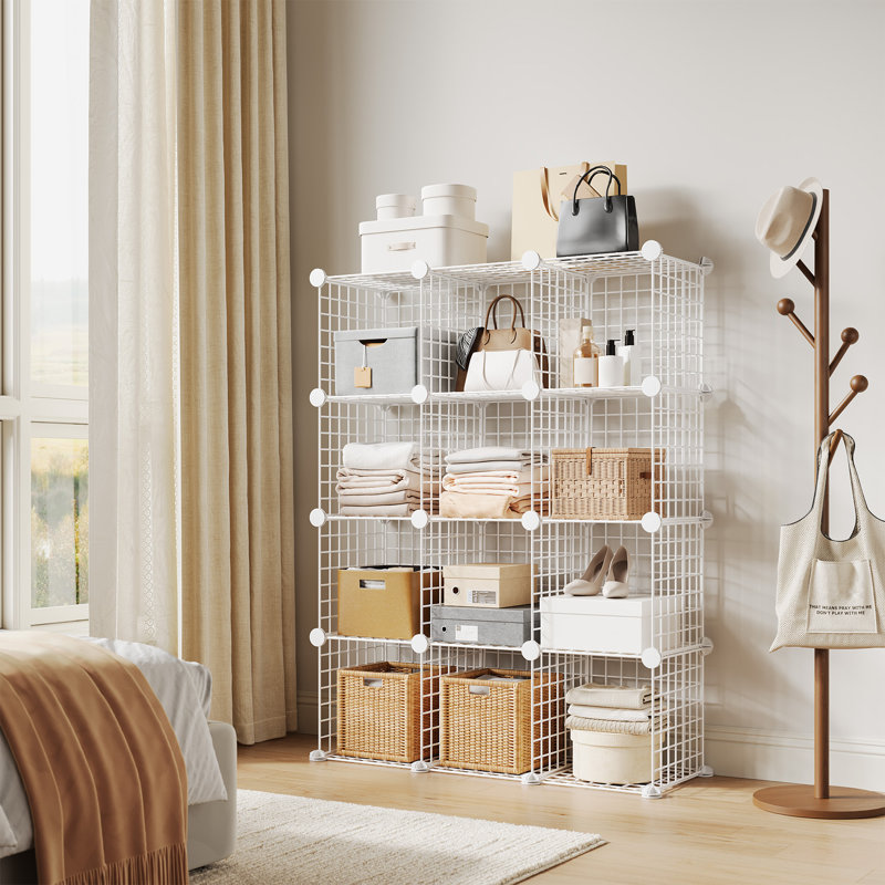 95cm W Metal Shelving Unit, White