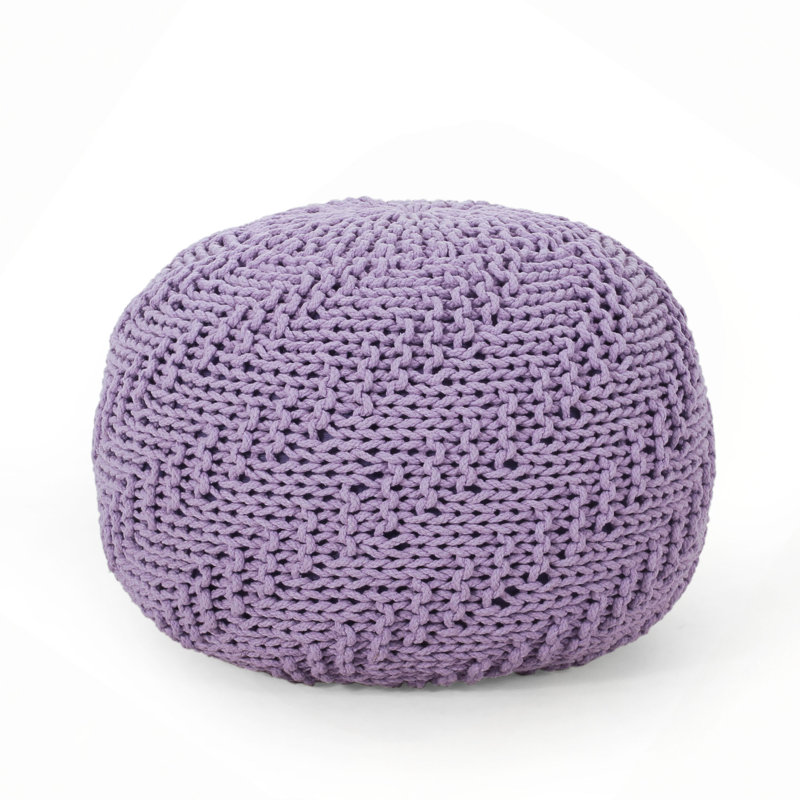 Pouf rond en coton Bordeaux
