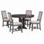 Ensemble de salle à manger 5 pièces avec table ronde et 4 chaises rembourrées-597584658