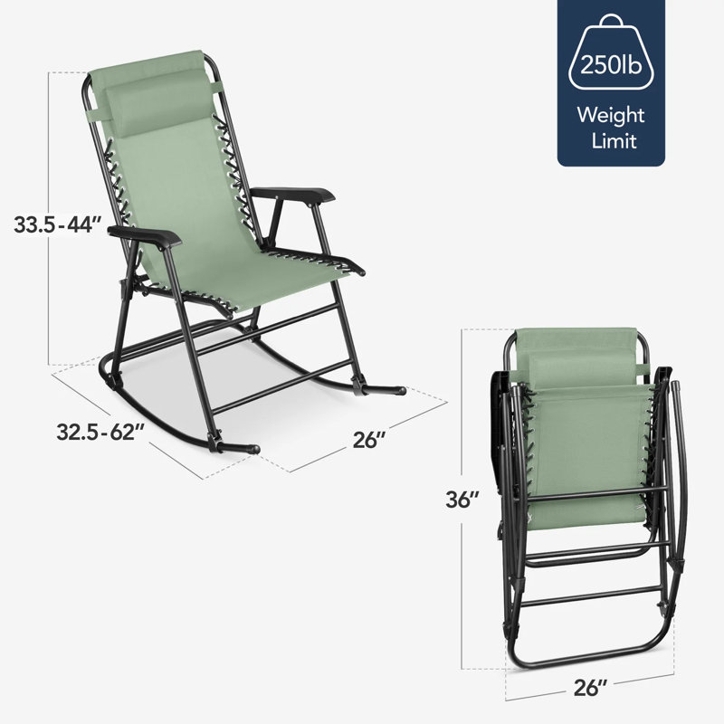 Outdoor Rocking Lounge Chair, Sage Green