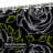Roses Green Leaves Black White Shower Curtain with 12 Hooks-163649441