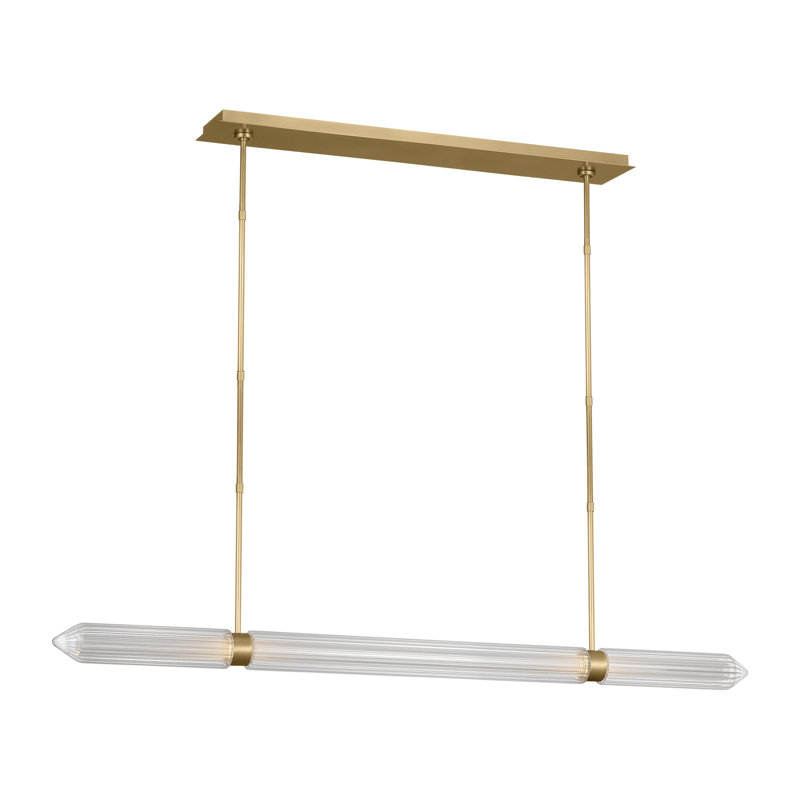 Langston 1 - Light LED Pendant, Plated Brass, 120 V, 70.5" H x 61" W x 3.2" D