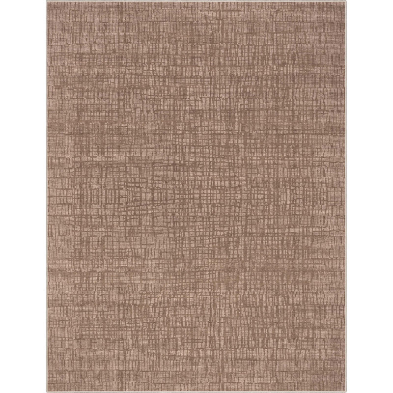 Tapis brun à motif géométrique moderne Nuzzo Nightscape, Rectangle 9 pi 10 po x 13 pi