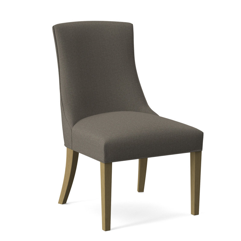 Tuxedo Slipper Dining Chair, Gray Sugar Performance; 0863-84, Brass Finish