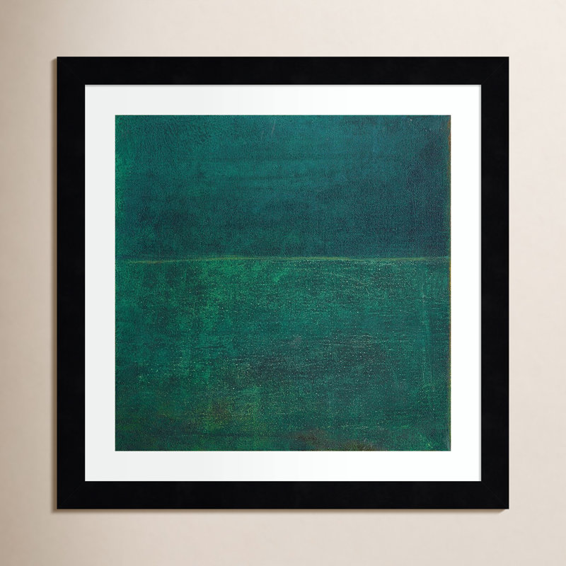 Reach " Green Zen I " by Jodi Fuchs, Black Framed Paper, 18.12" H x 18.12" W x 0.88" D