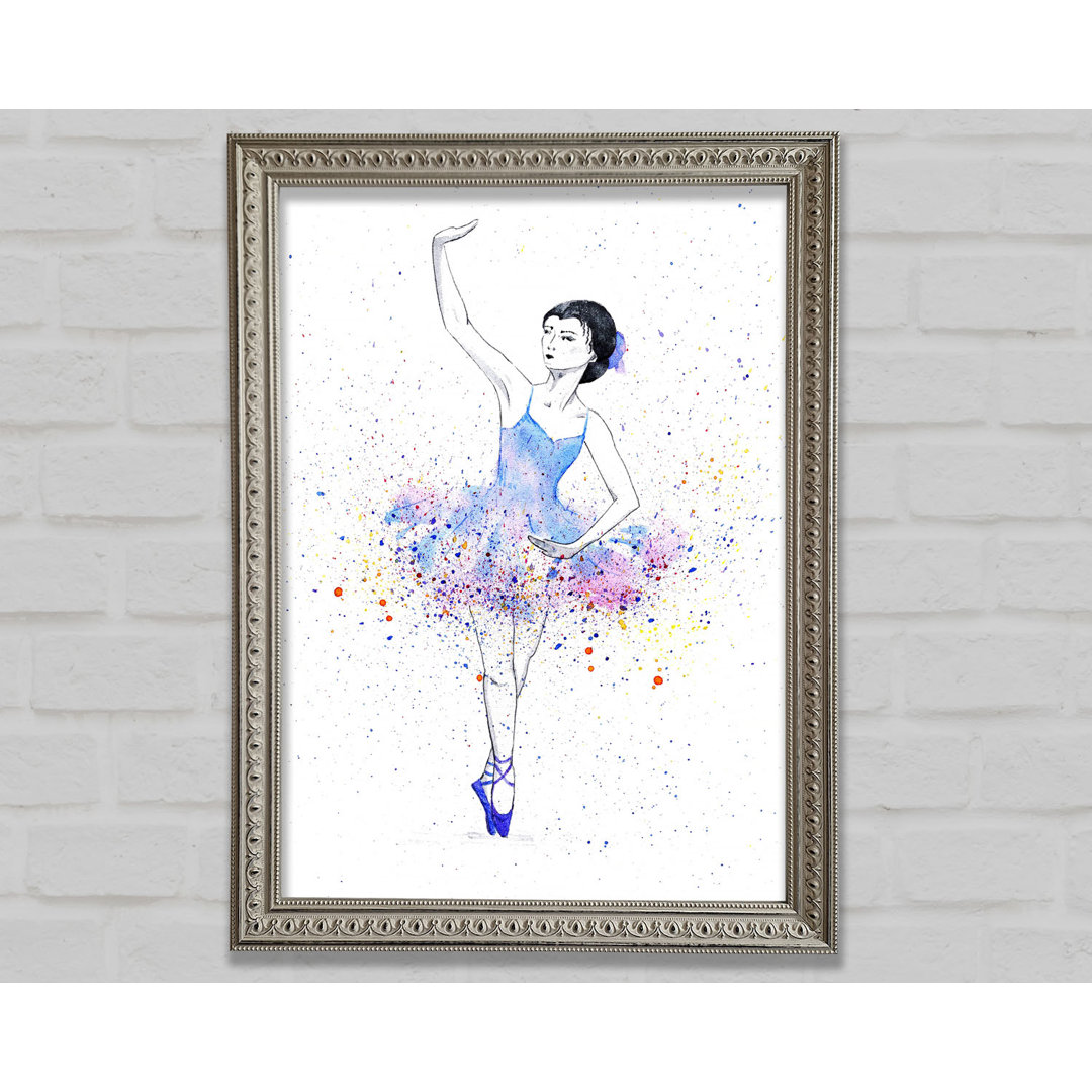 Blau Rosa Ballerina 5 - Einzelner Bilderrahmen Kunstdrucke