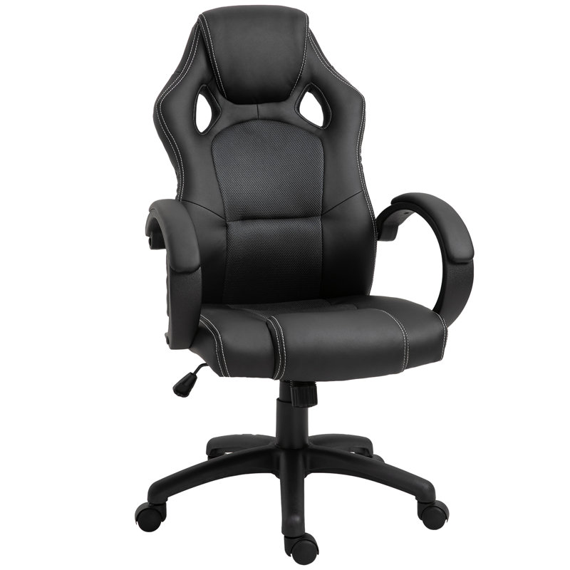 Siège de bureau pivotant à dossier haut, Noir/gris