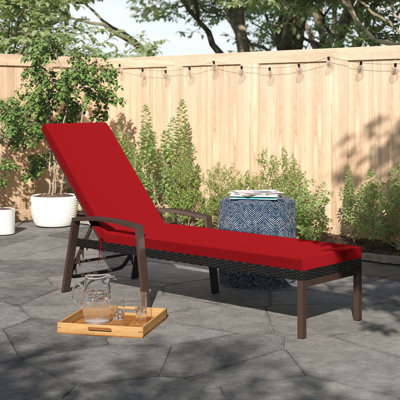Patio Rattan Chaise Lounge Chair Outdoor Reclining Chaise Sun Lounger