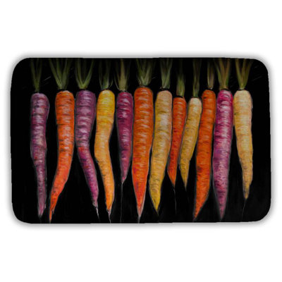 Carrots varieties Bath Mat with Non-Slip Backing - Quick Dry Memory Foam Bathroom Rug - Absorbent - Modern Plush Spa-Style - Machine Washable