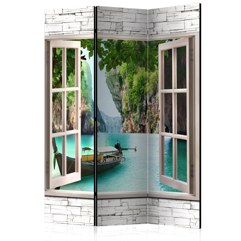 Chichaoua 172cm H Solid Wood Folding Room Divider, 3