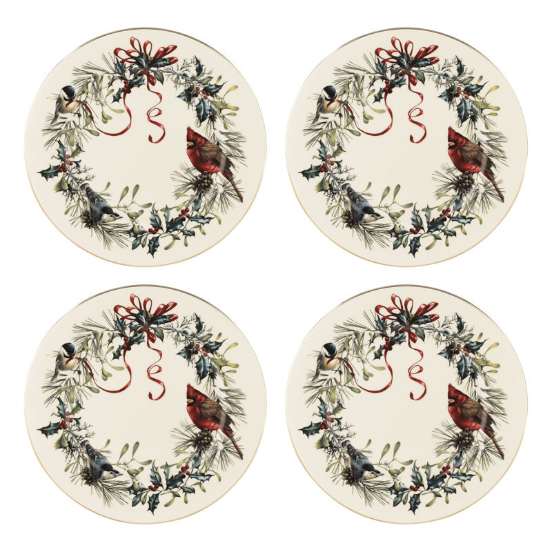 Winter Greetings Dinner Plates, Set Of 4