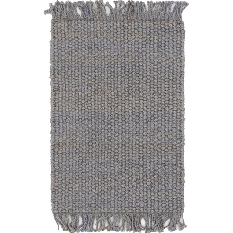 Tapis ivoire noué à la main Gelman, Grey, Rectangle 2 pi x 3 pi 1 po