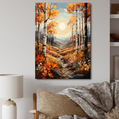 «Lykos Birch Woods Autumn Whispers IV», reproduction sur toile