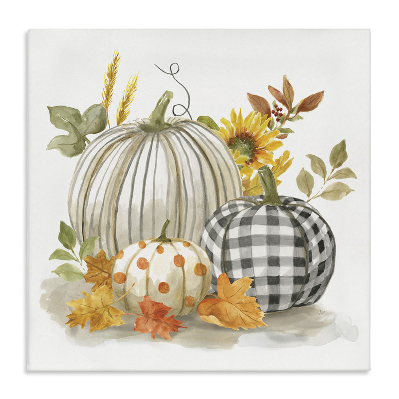 Motif de citrouilles «Autumn Harvest Country Still Life» par Nan - impression, H 36 po x l 36 po