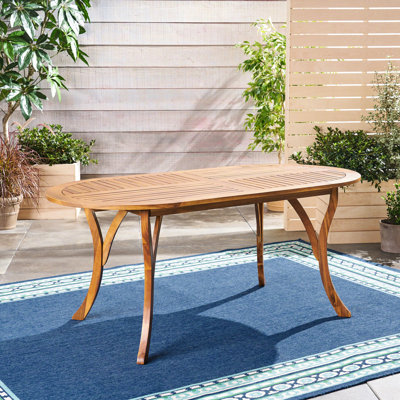 Table de salle à manger 70 "en bois avec une finition Nuance ovale pour patio