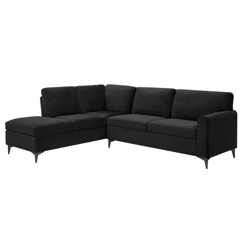 Evelyn 4 Seater Corner Sofa , Left Hand Facing, Black