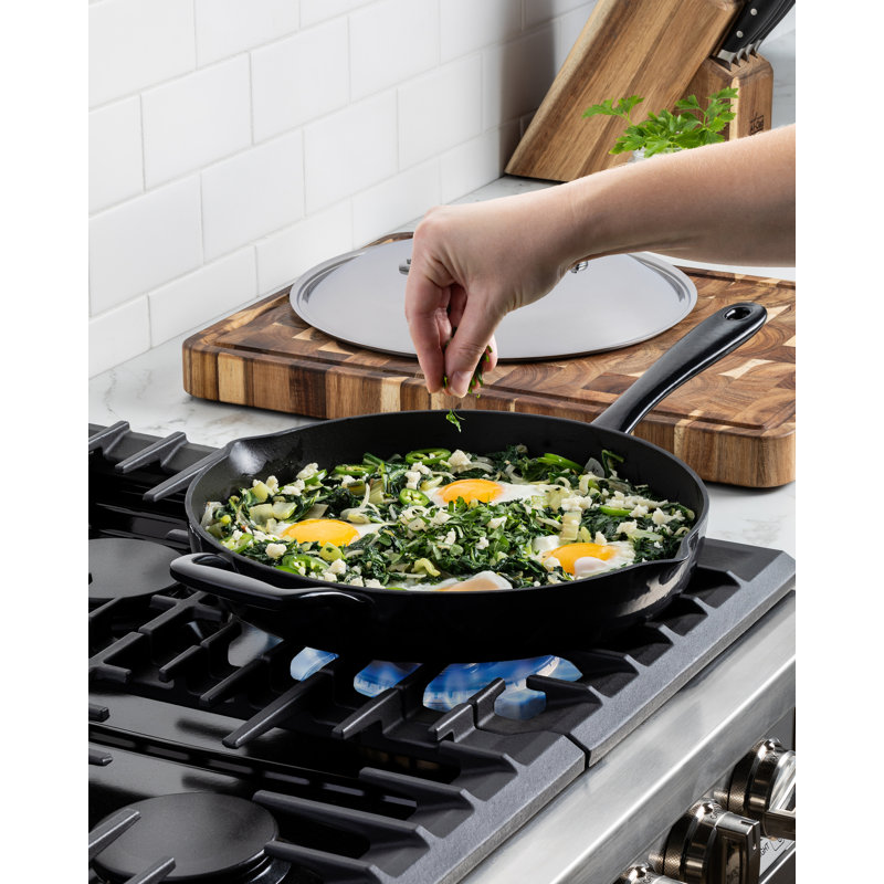 All-Clad Enameled Cast Iron, Skillet With Lid, 12 Inch