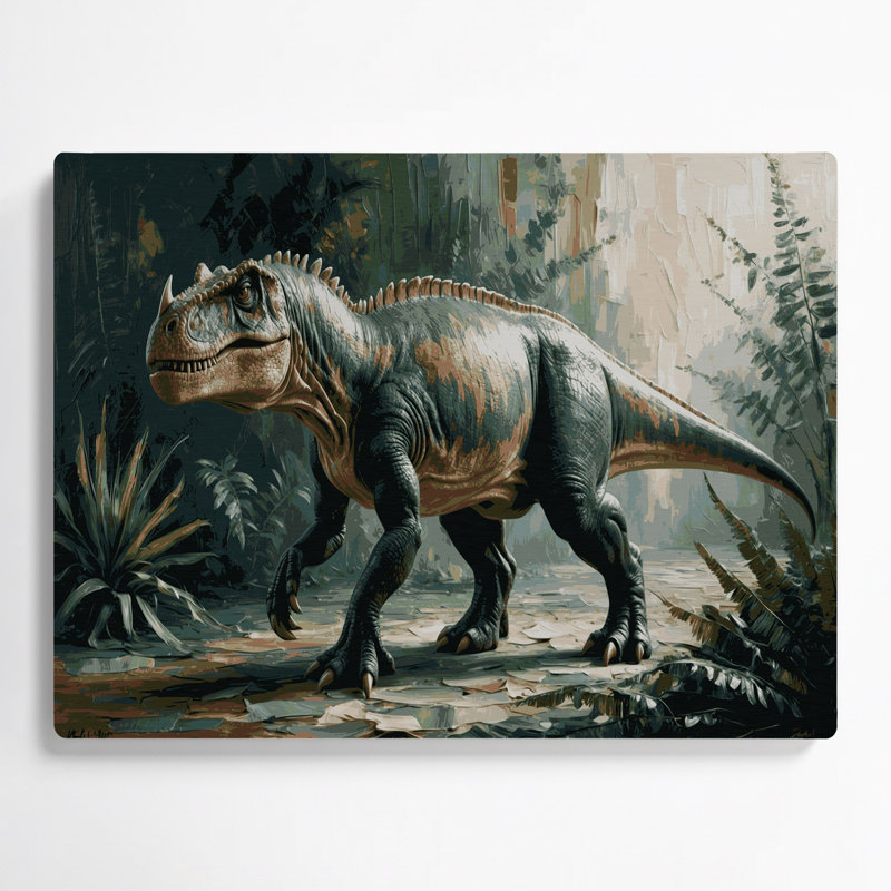 «Dinosaur Iguanodon», art mural en métal gris, H 11 po x l 14 po