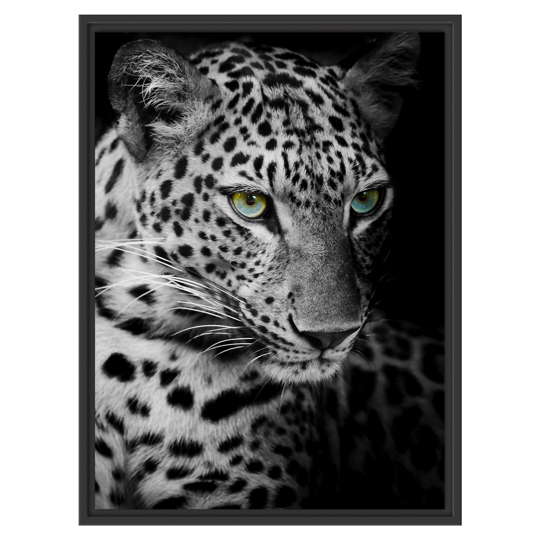 Gerahmtes Wandbild Leopardenkopf