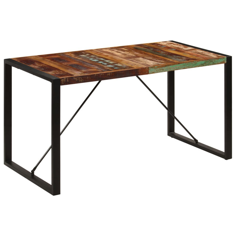 Powell Rectangular Wood Top Dining Table, 75cm H x 70cm W x 140cm L