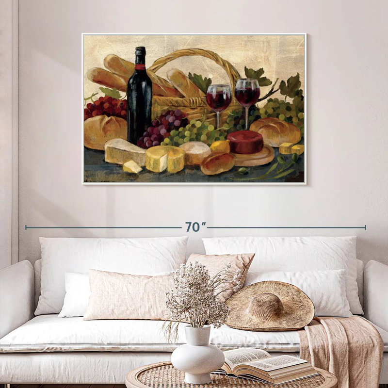 Récompense toscane Toscane, Cadre flottant blanc, 46 po x 31 po