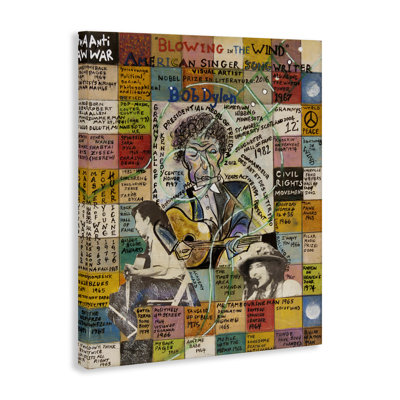 "Bob Dylan", art mural sur toile par Sabin