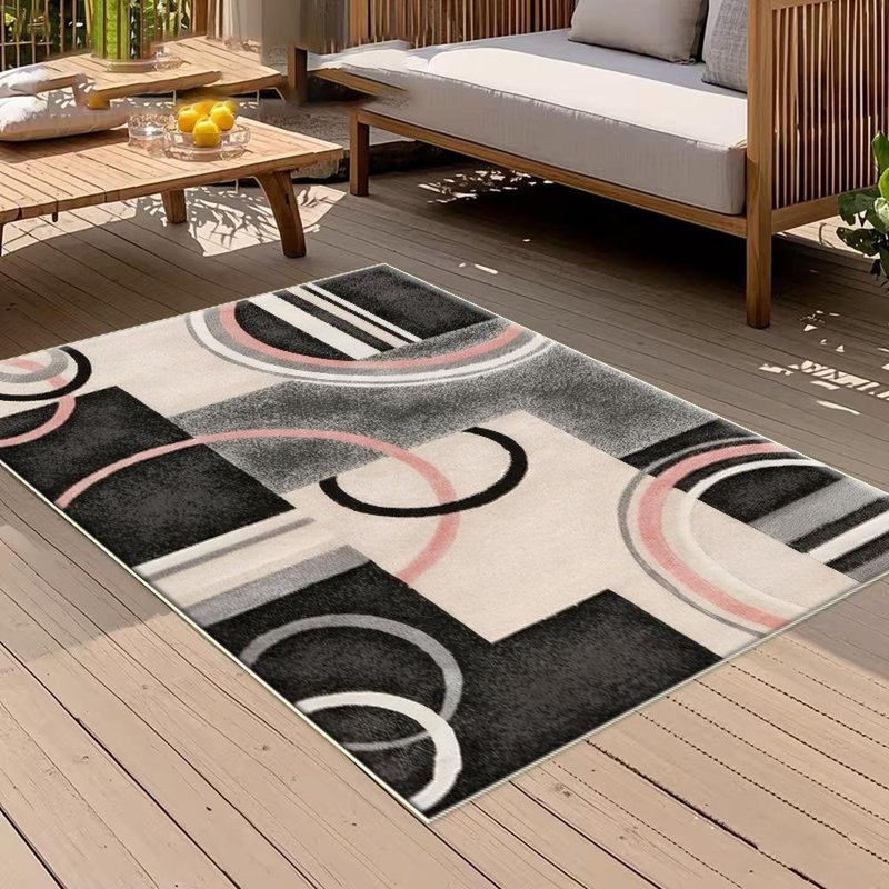 Geometric Abstract Area Rug, Soft And Lightweight, Suitable For All Seasons, Easy To Maintain And Easy To Clean, Machine Washable Carpet Floor Mat, Suitable For Living Room, Bedroom, Dining Room, Balcony, Office, Room Decor, Home Decor, Outdoor Decor