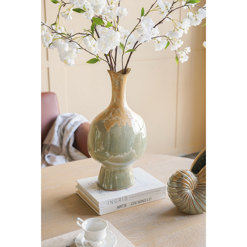 8X5.5X16" Reactive Glazed Vase